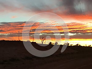 Coober pedy sun set clouds