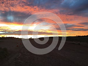 Coober pedy sun set clouds