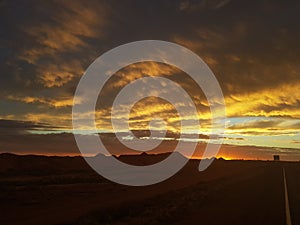 Coober pedy Sun set and opals South Australia mining town