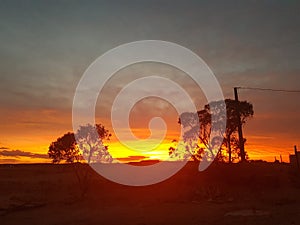 Coober pedy Sun set and opals South Australia mining town