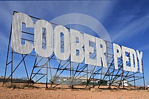 Coober Pedy town road sign South Australia