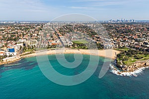 Coogee Beach aerial view Sydney NSW AUstralia