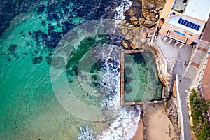 Coogee Beach and Ross Jones Pool aerial views photo