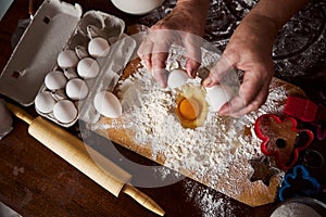 Cook adding one egg according to the recipe