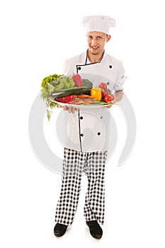 Cook with assortment fresh vegetables