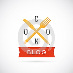 Cook Blog Vector Concept Icon or Logo Template