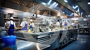 cook busy commercial kitchen