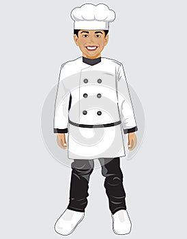 Little Cook chef boy wearing an uniform photo