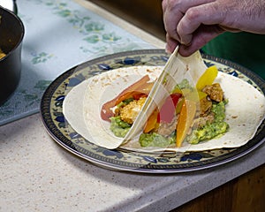 Cook Displays Plated Tortilla Wraps