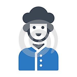 Cook glyph colour line vector icon