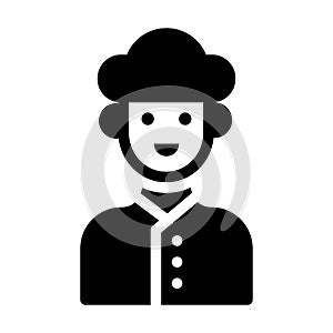 Cook glyph flat vector icon
