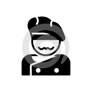 Black solid icon for Cook, chef and avatar