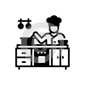 Black solid icon for Cook, prepare and uniform