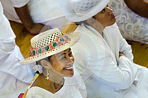 Cook Islander woman wearing Rito hat