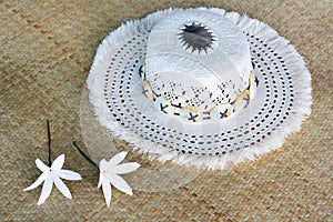 Cook Islander woman woven Rito Hat Rarotonga Cook Islands