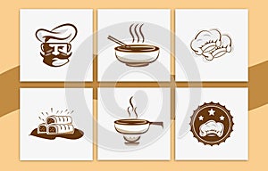 Cook logo design vector collection