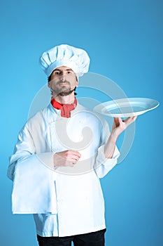 Cook with plate