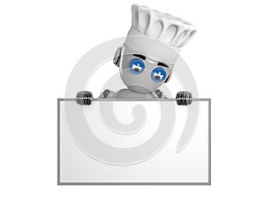 Cook robot shows on the empty board with white background.