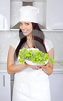 Cook with salad photo