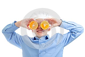 Cook on white background, humor child chef,  portrait