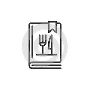 Cookbook or cookery book line icon