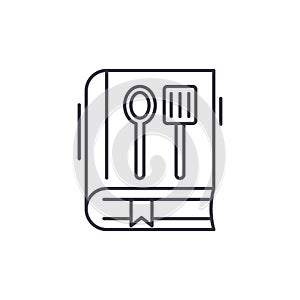 Cookbook line icon concept. Cookbook vector linear illustration, symbol, sign