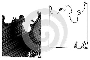 Cooke County, Texas Counties in Texas, United States of America,USA, U.S., US map vector illustration, scribble sketch Cooke map