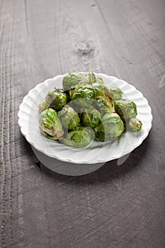 Cooked Brussel Sprouts vertical shot
