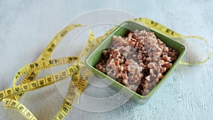 Cooked buckwheat porridge.