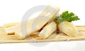 Cooked Cassava Root on white Background - Isolated