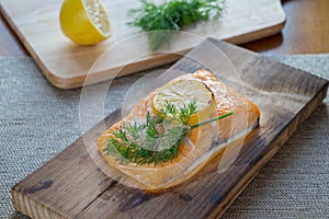 Cooked Cedar Plank Salmon