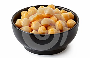 Cooked chick peas in a bowl