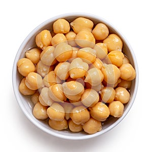 Cooked chick peas in a bowl