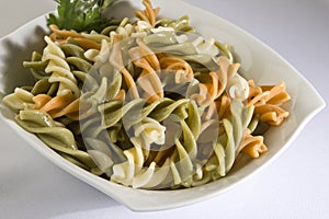 Cooked colored pasta