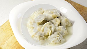 Cooked dumplings dish