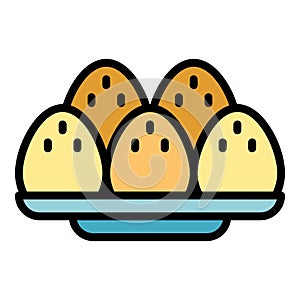 Cooked egg icon vector flat