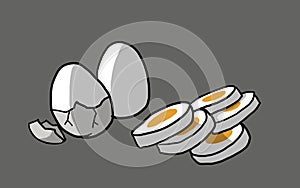 COOKED EGGS illustration photo