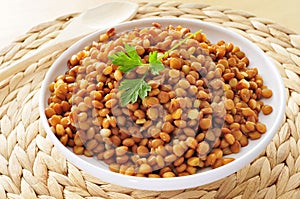 Cooked lentils