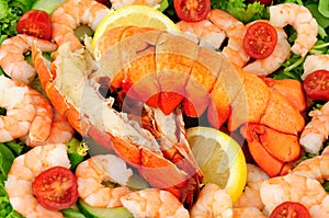 Cooked Lobster Tails With Fresh Salad