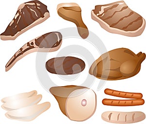 Cooked meat illustration