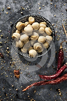 Cooked mini mushrooms on a bowl