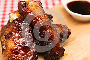 Cooked pork spare ribs