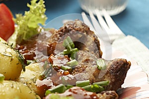 Cooked potatoes dish