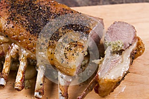 Cooked rack of lamb