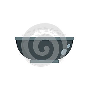Cooked rice bowl icon, flat style