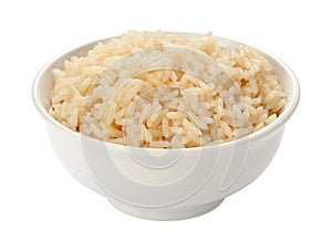 Cooked Rice in a White Bowl photo