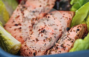 Cooked salmon fish photo