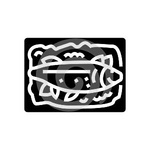 cooked seafood glyph icon vector illustration
