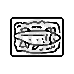 cooked seafood line icon vector illustration