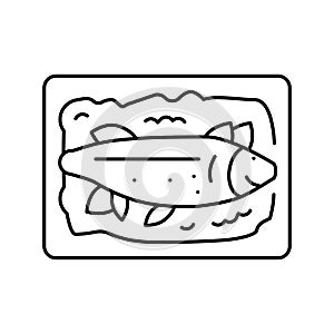 cooked seafood line icon vector illustration